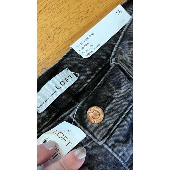LOFT DARK HIGH RISE , STRAIGHT CROP JEANS WOMENS SIZE 28 NEW - Picture 8 of 12
